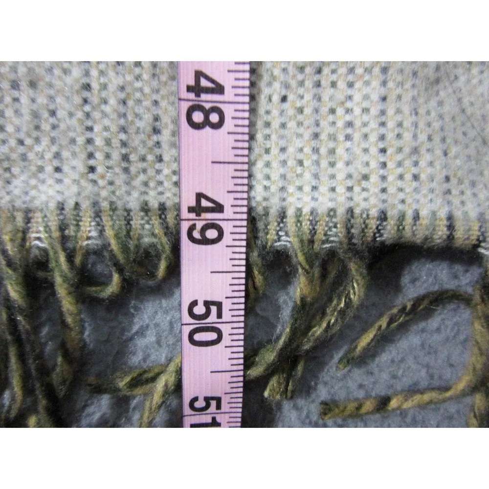 Vintage Christian Dior Scarf Womens Beige Cashmaire Acrylic Fringe Trim 11x49